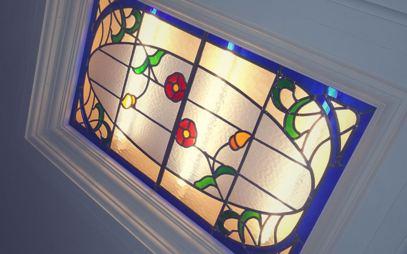 glasraam-plafonniere-bloemen-art-deco